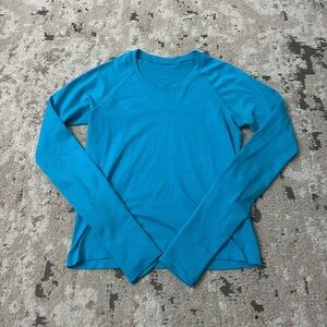 lululemon Swiftly Tech Long-Sleeve Shirt 2.0 Waist Length Electric Turquoise